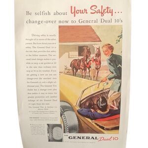 Vintage 1937 General Tire Dual 10 Your Safety Ad Advertisement